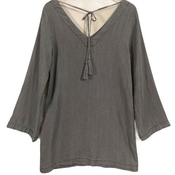 1250° Celsius Mini Dress Tie Tassle Back V-Neck M - Picture 2 of 8